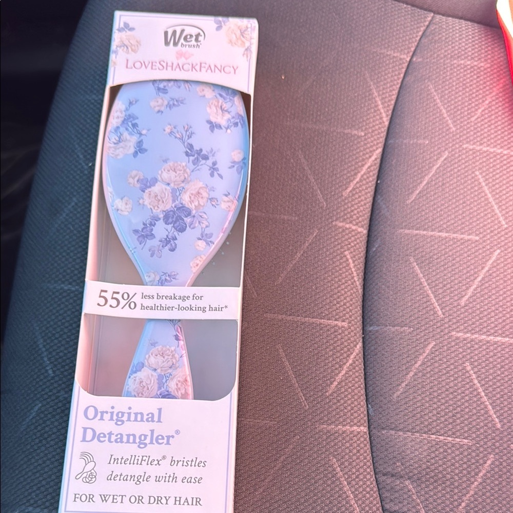 LoveShackFancy Blue Floral Hair Brush